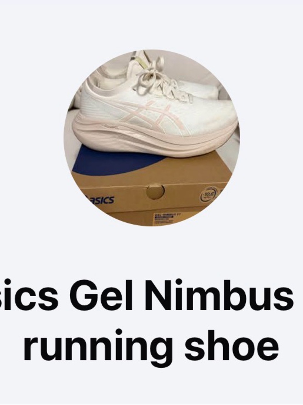 Asics White Running Shoes with Pale Pink Accents